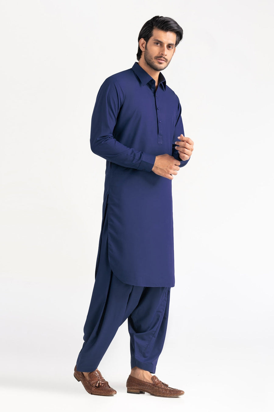 Off-White Silk Linen 2-Piece Men's Kurta | Mandarin Collar