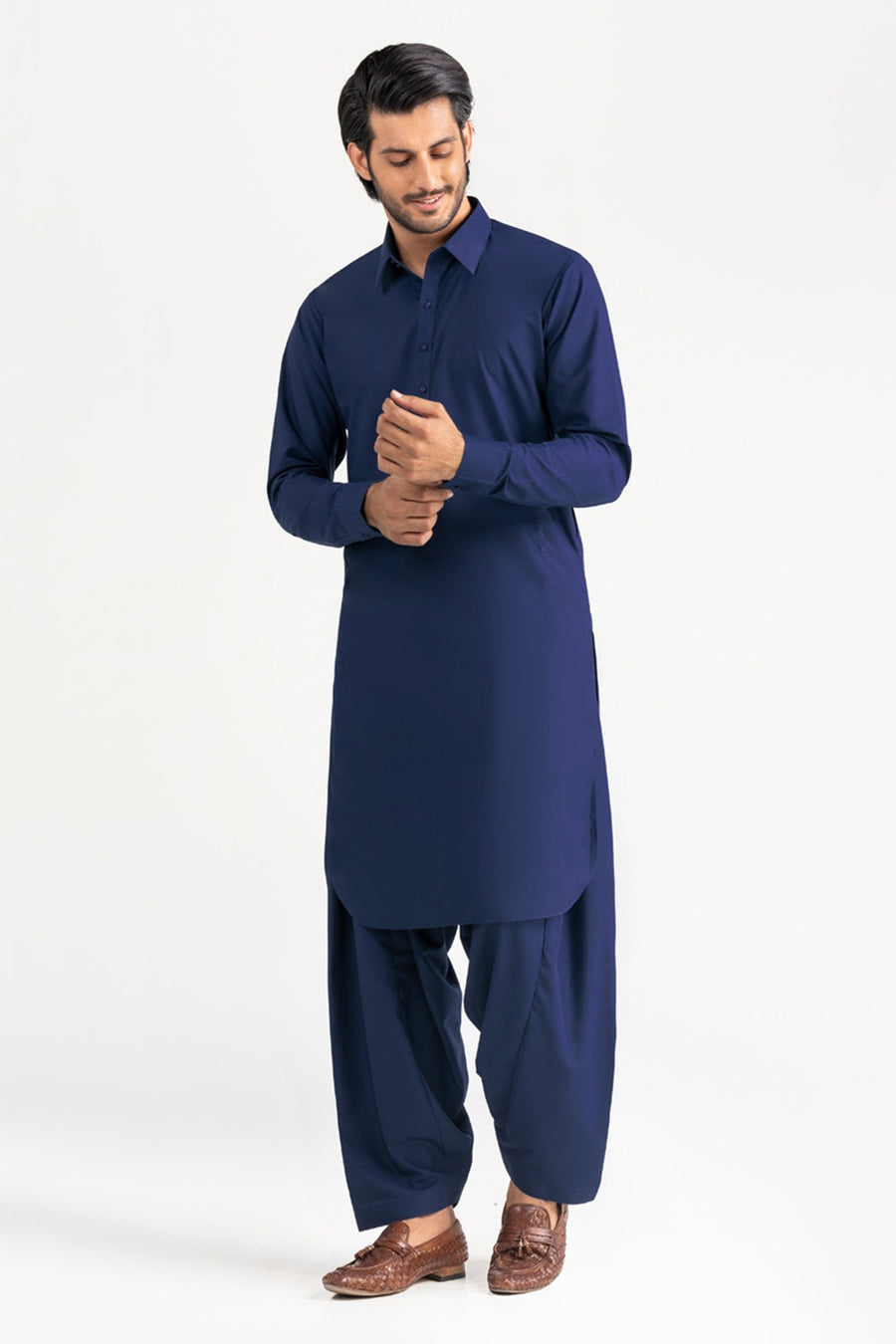 Off-White Silk Linen 2-Piece Men's Kurta | Mandarin Collar