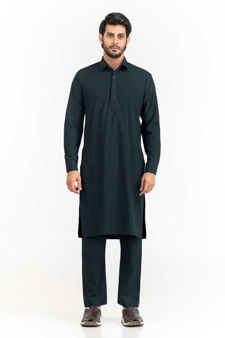 Off-White Silk Linen 2-Piece Men's Kurta | Mandarin Collar