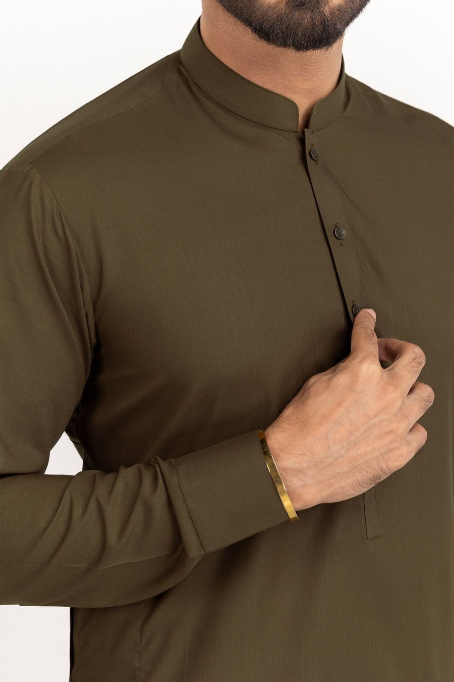 Off-White Silk Linen 2-Piece Men's Kurta | Mandarin Collar