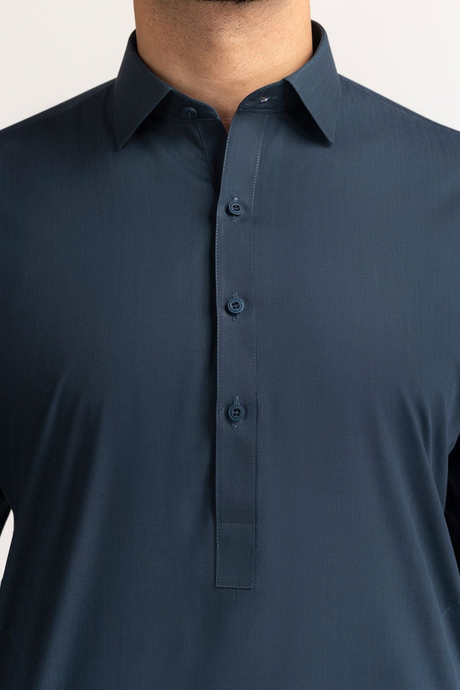 Off-White Silk Linen 2-Piece Men's Kurta | Mandarin Collar