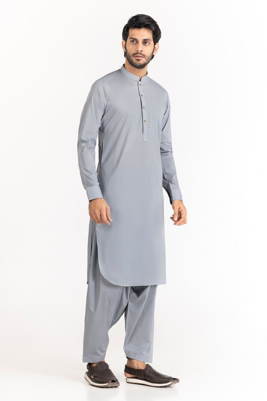 Ivory Mulberry Silk Blend 2-Piece Kurta | Minimalist Collar