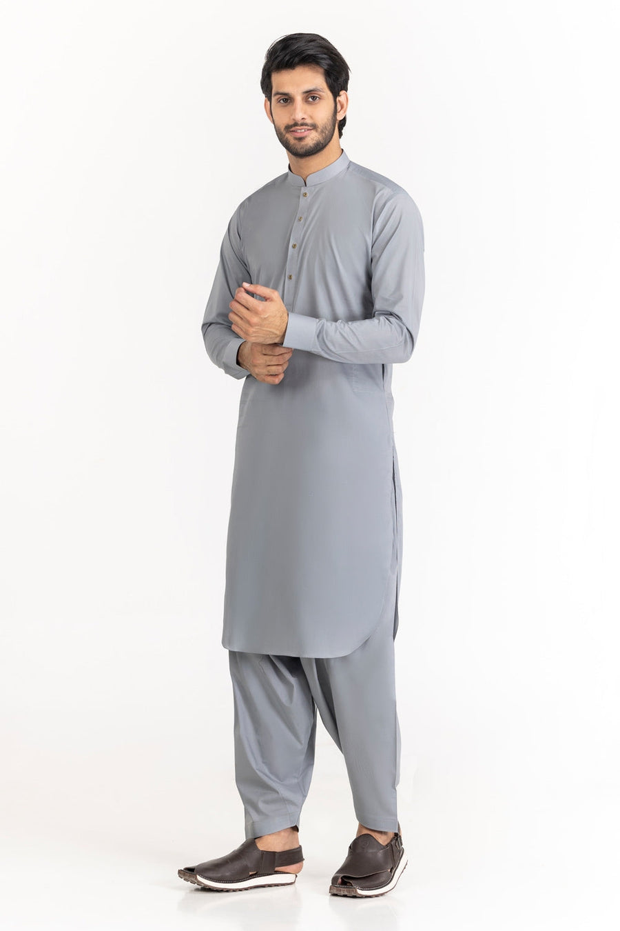 Ivory Mulberry Silk Blend 2-Piece Kurta | Minimalist Collar