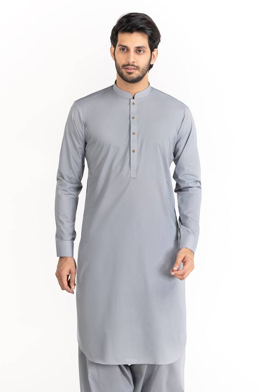 Ivory Mulberry Silk Blend 2-Piece Kurta | Minimalist Collar