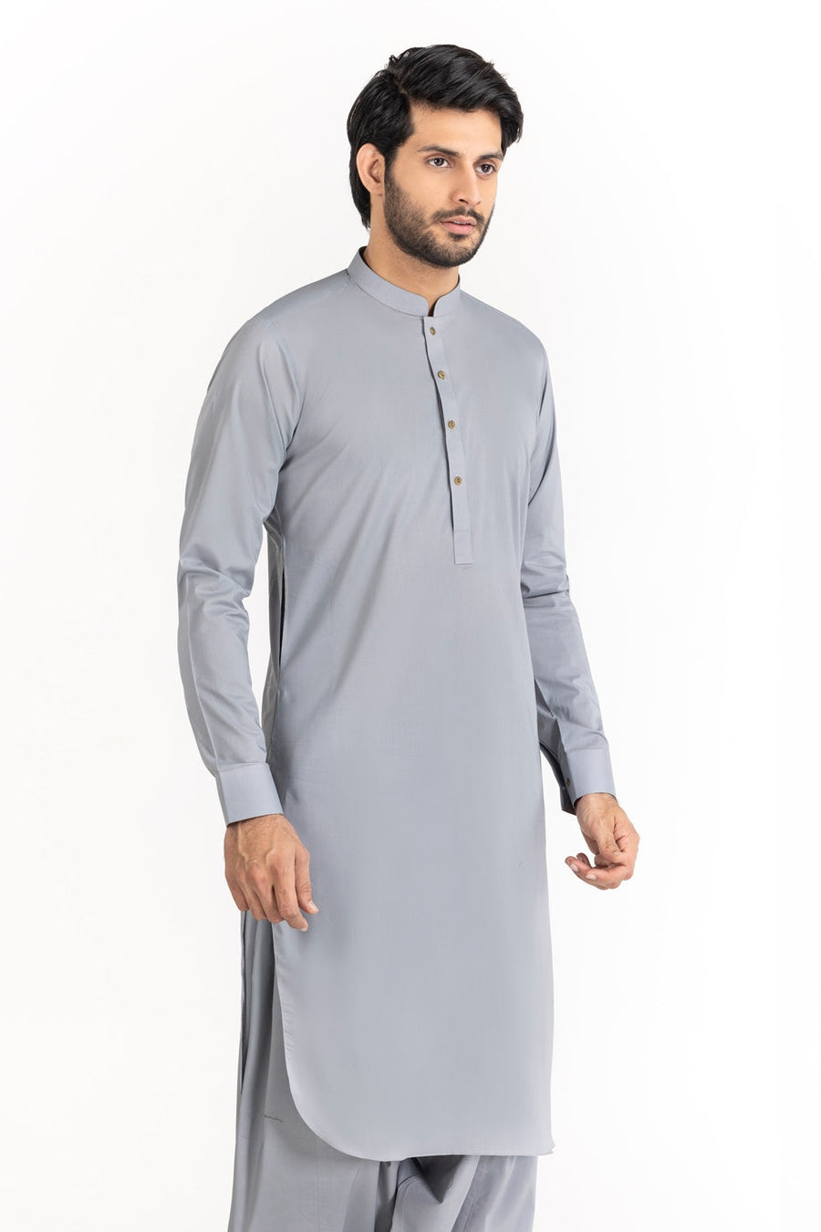 Ivory Mulberry Silk Blend 2-Piece Kurta | Minimalist Collar