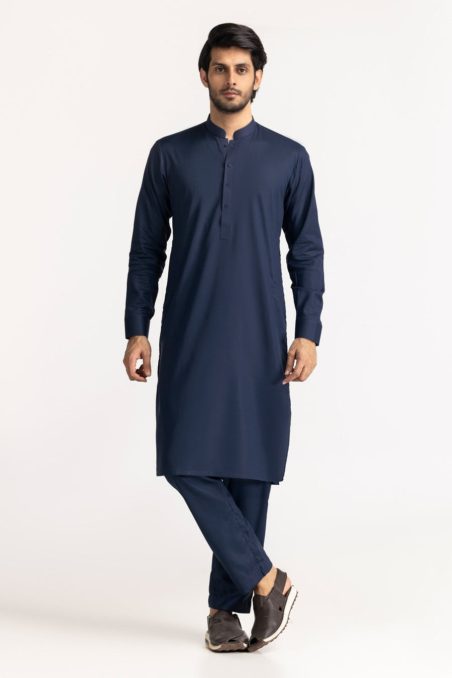 Ivory Mulberry Silk Blend 2-Piece Kurta | Minimalist Collar