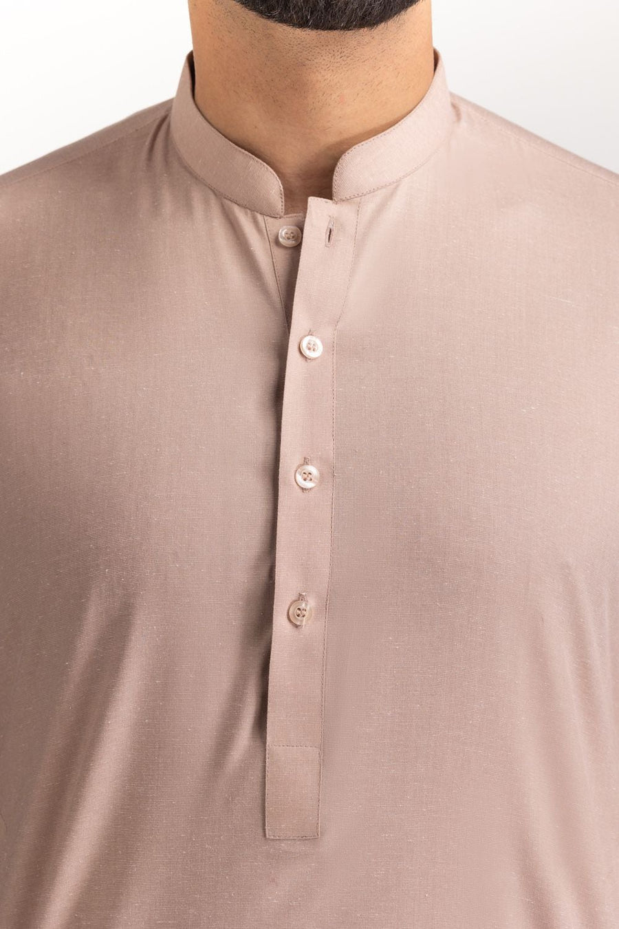 Ivory Mulberry Silk Blend 2-Piece Kurta | Minimalist Collar