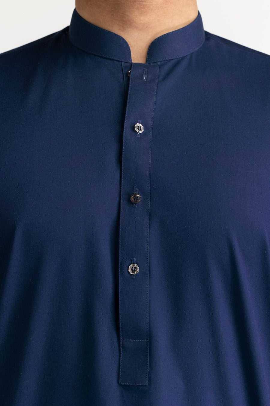 Ivory Mulberry Silk Blend 2-Piece Kurta | Minimalist Collar