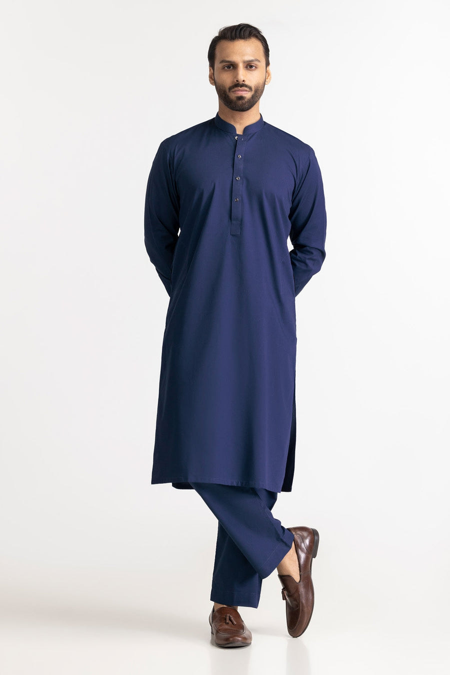 Ivory Mulberry Silk Blend 2-Piece Kurta | Minimalist Collar