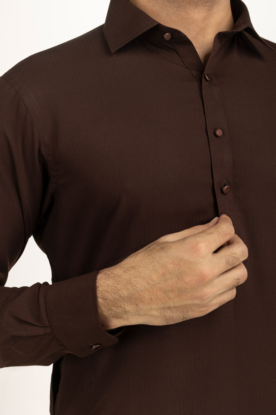 Slate Blue Cotton 2-Piece Kurta | Button-Front Collar