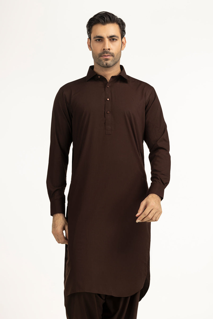 Slate Blue Cotton 2-Piece Kurta | Button-Front Collar