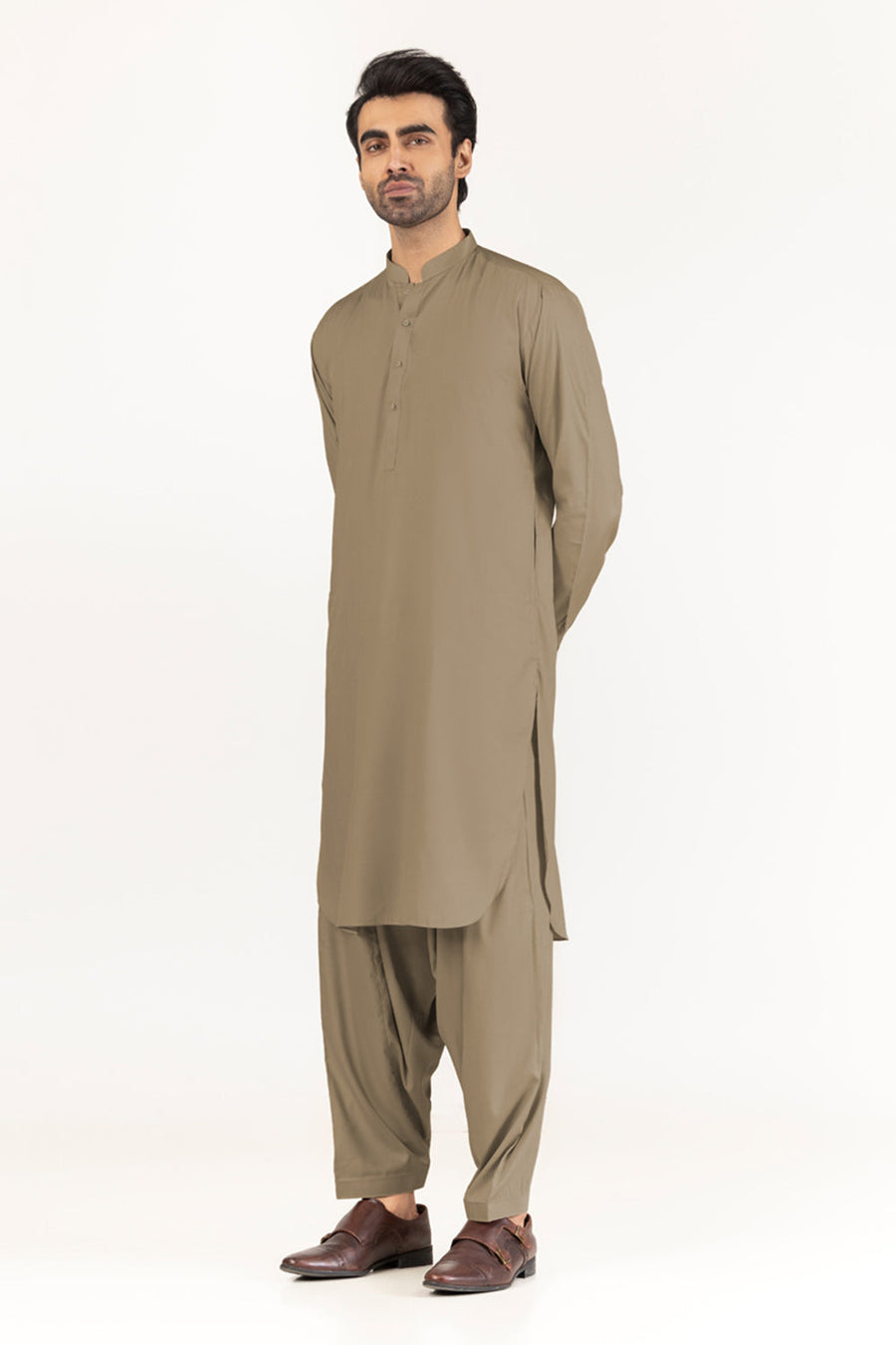 Off-White Cotton 2-Piece Men's Kurta | Classic Collar