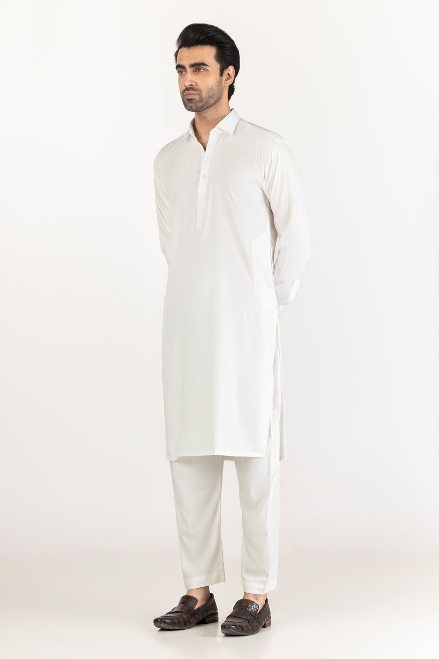 Off-White Cotton 2-Piece Men's Kurta | Classic Collar