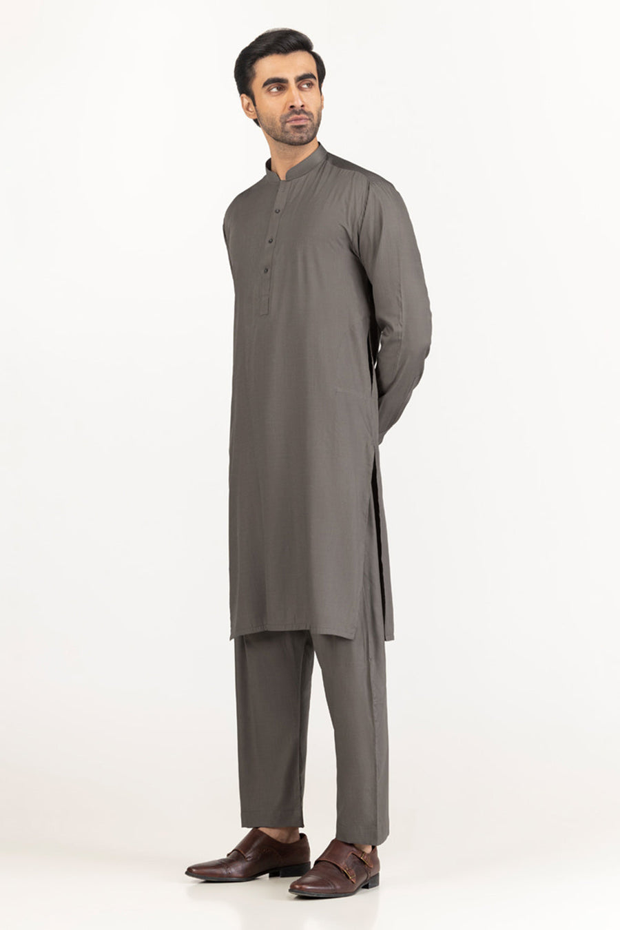 Off-White Cotton 2-Piece Men's Kurta | Classic Collar