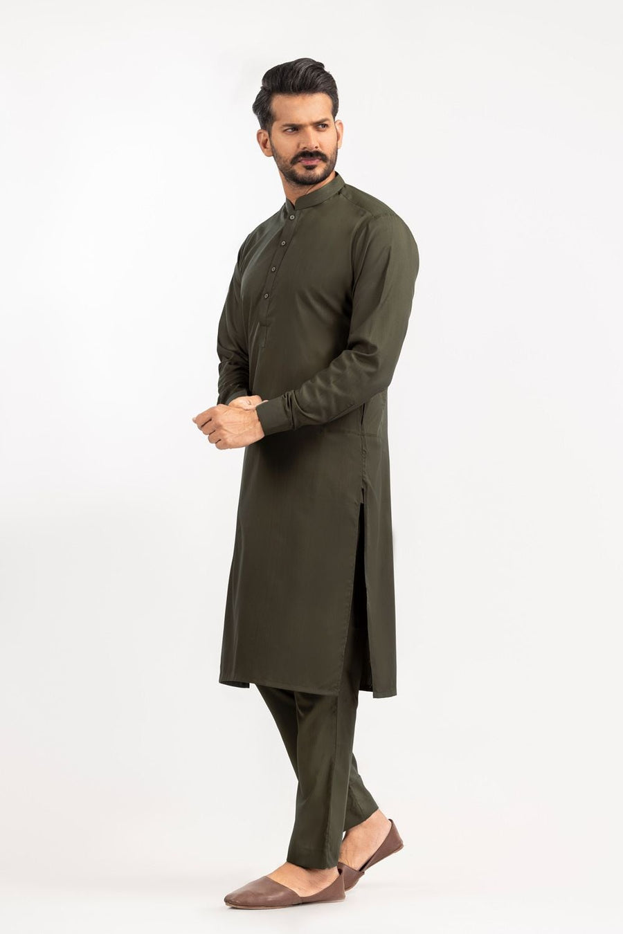 Ivory Cotton 2-Piece Kurta Set | Mandarin Collar