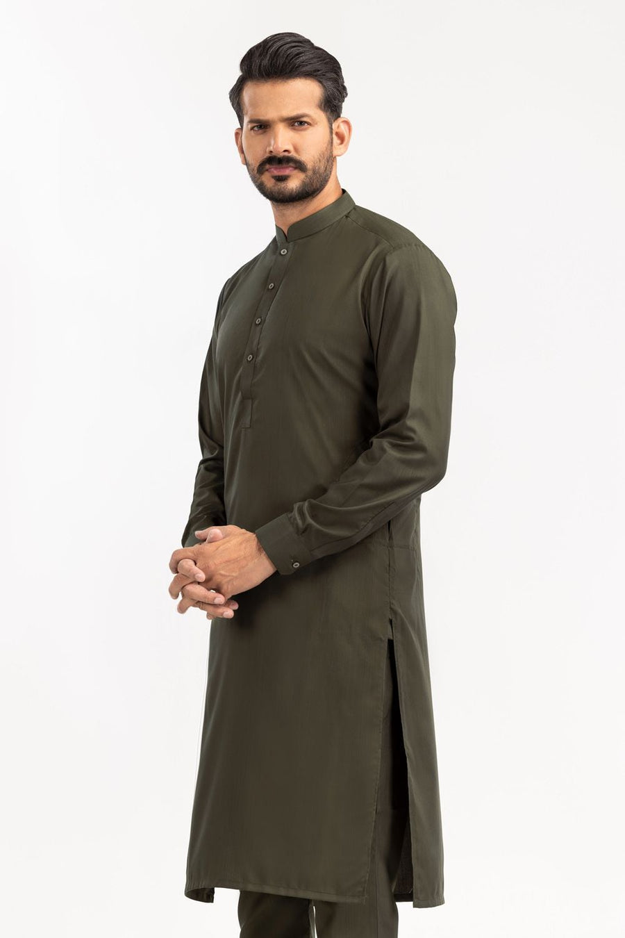 Ivory Cotton 2-Piece Kurta Set | Mandarin Collar