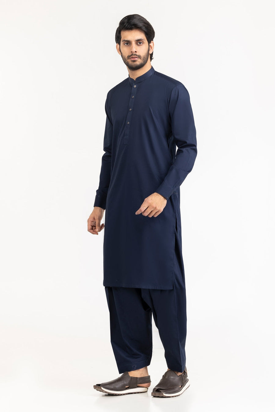 Ivory Cotton 2-Piece Kurta Set | Mandarin Collar