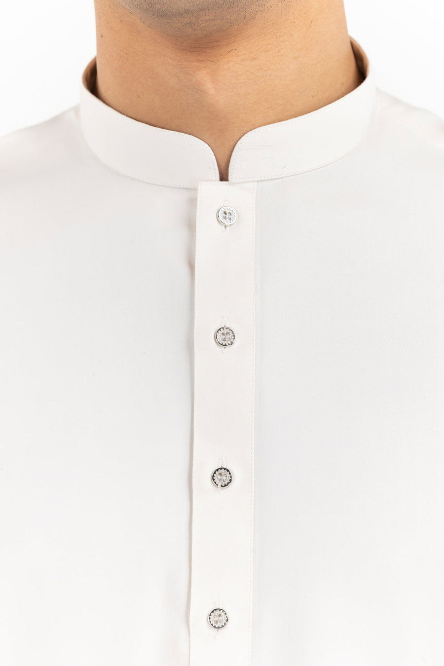 Ivory Cotton 2-Piece Kurta Set | Mandarin Collar
