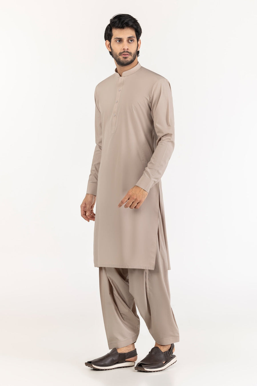 Ivory Cotton 2-Piece Kurta Set | Mandarin Collar
