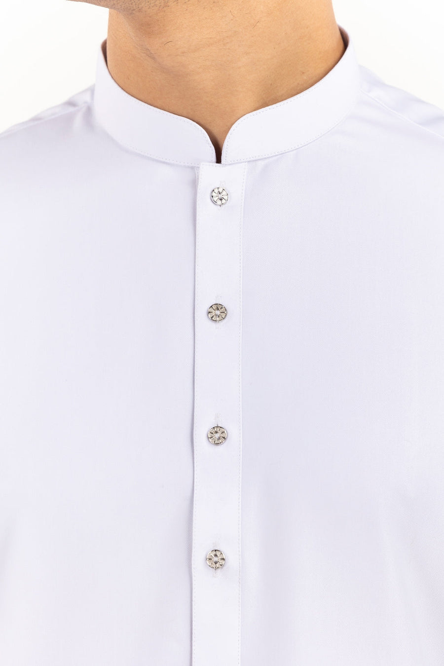 Ivory Cotton 2-Piece Kurta Set | Mandarin Collar