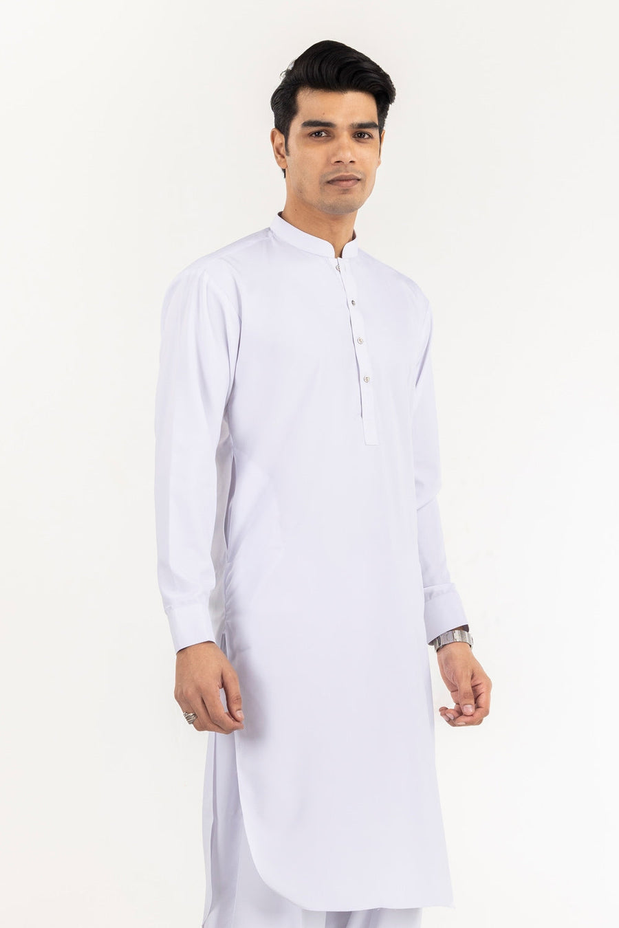 Ivory Cotton 2-Piece Kurta Set | Mandarin Collar
