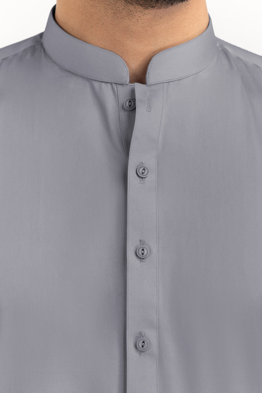 Ivory Cotton Blend 2-Piece Kurta Set | Henley Neckline