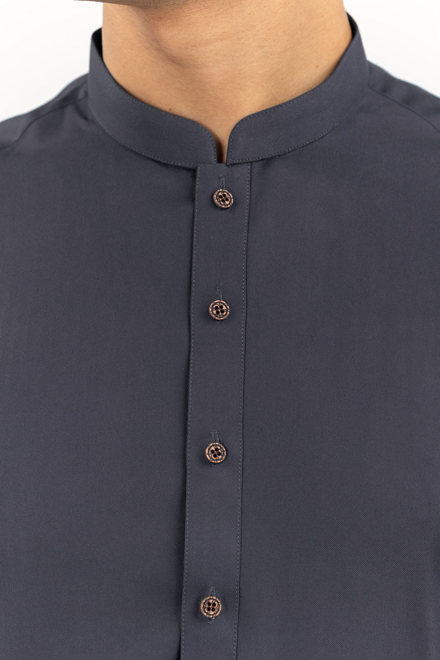 Off-White Cotton Blend 2-Piece Kurta | Mandarin Collar