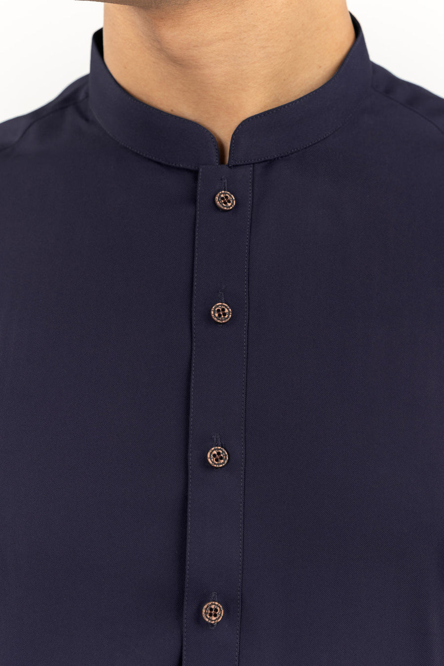 Off-White Cotton Blend 2-Piece Kurta | Mandarin Collar