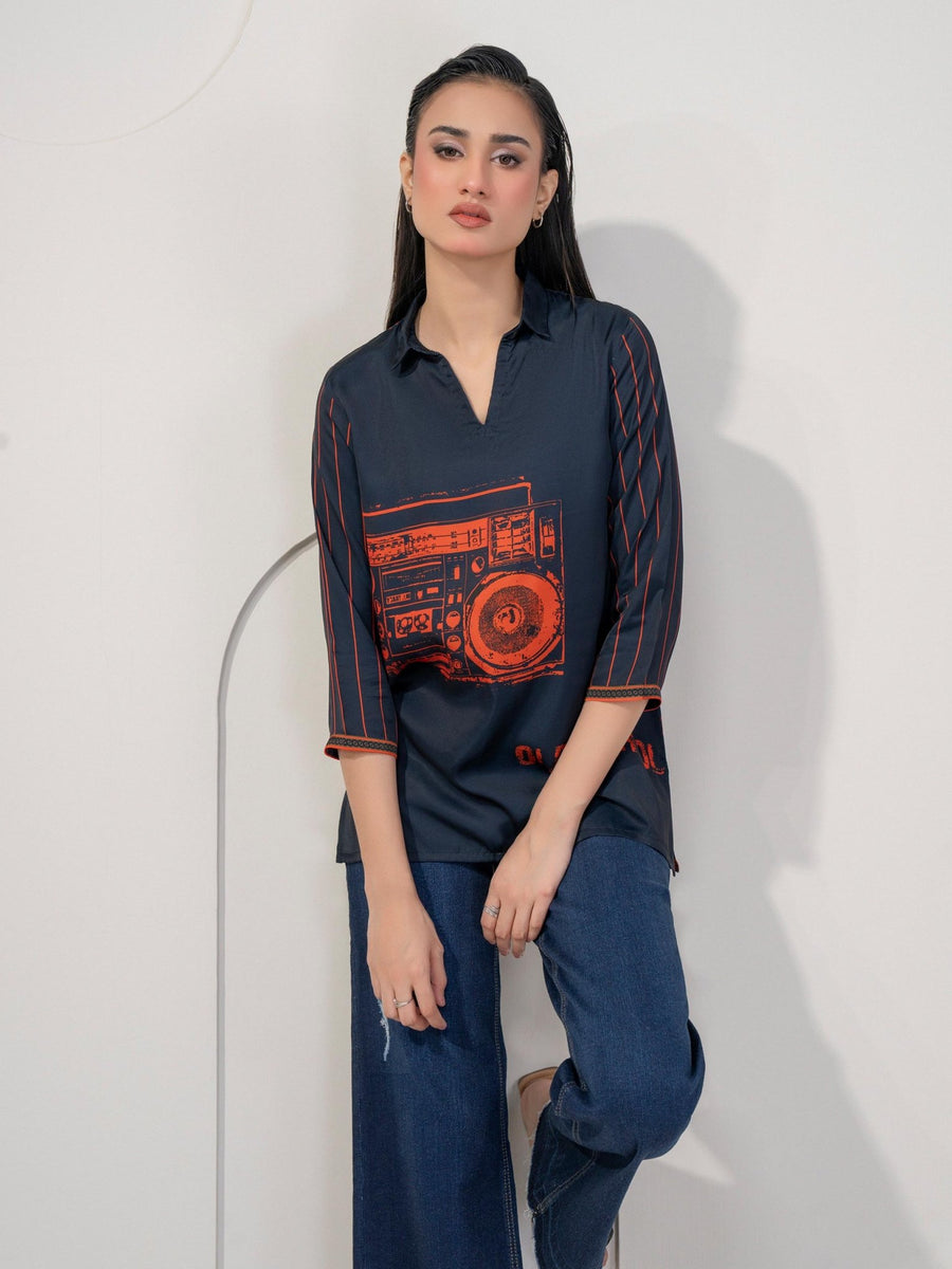 Printed Silk Top - Pehnaawaa