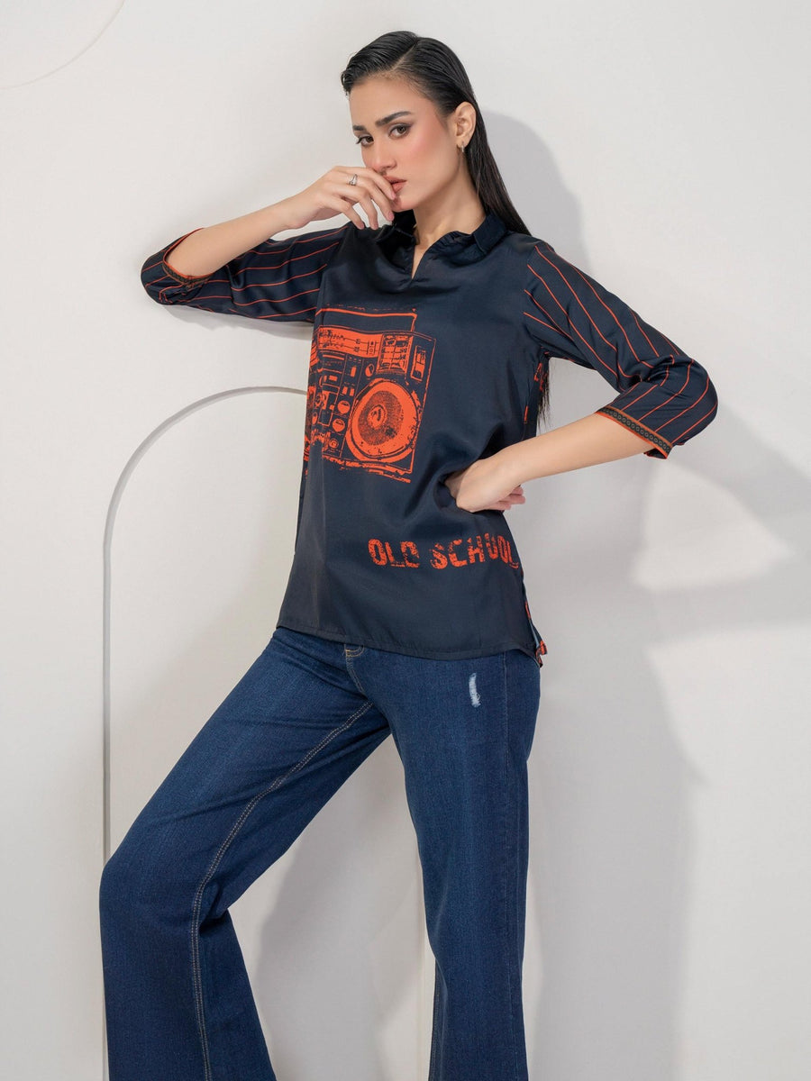 Printed Silk Top - Pehnaawaa