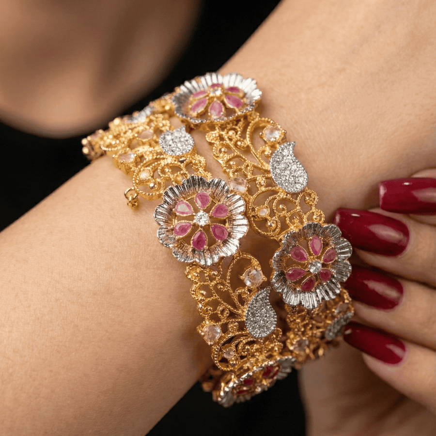 Royal Flora Gem Bangle - Pehnaawaa