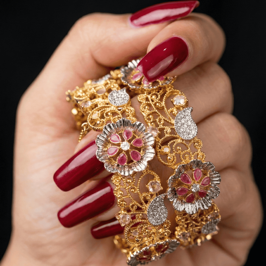 Royal Flora Gem Bangle - Pehnaawaa