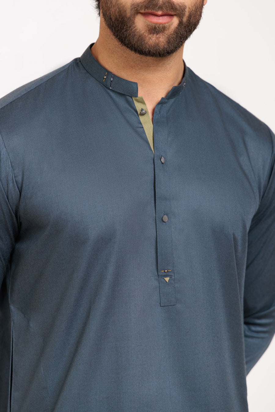 S - GREEN - BLENDED - KURTA TROUSER - (KSW24 - 029) - Pehnaawaa