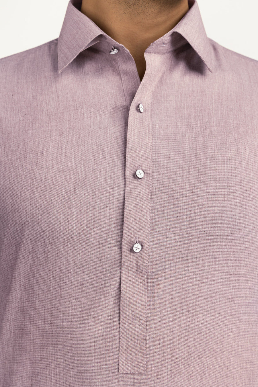 Beige Cotton 2-Piece Men's Salwar Kameez | Collar Placket - Pehnaawaa