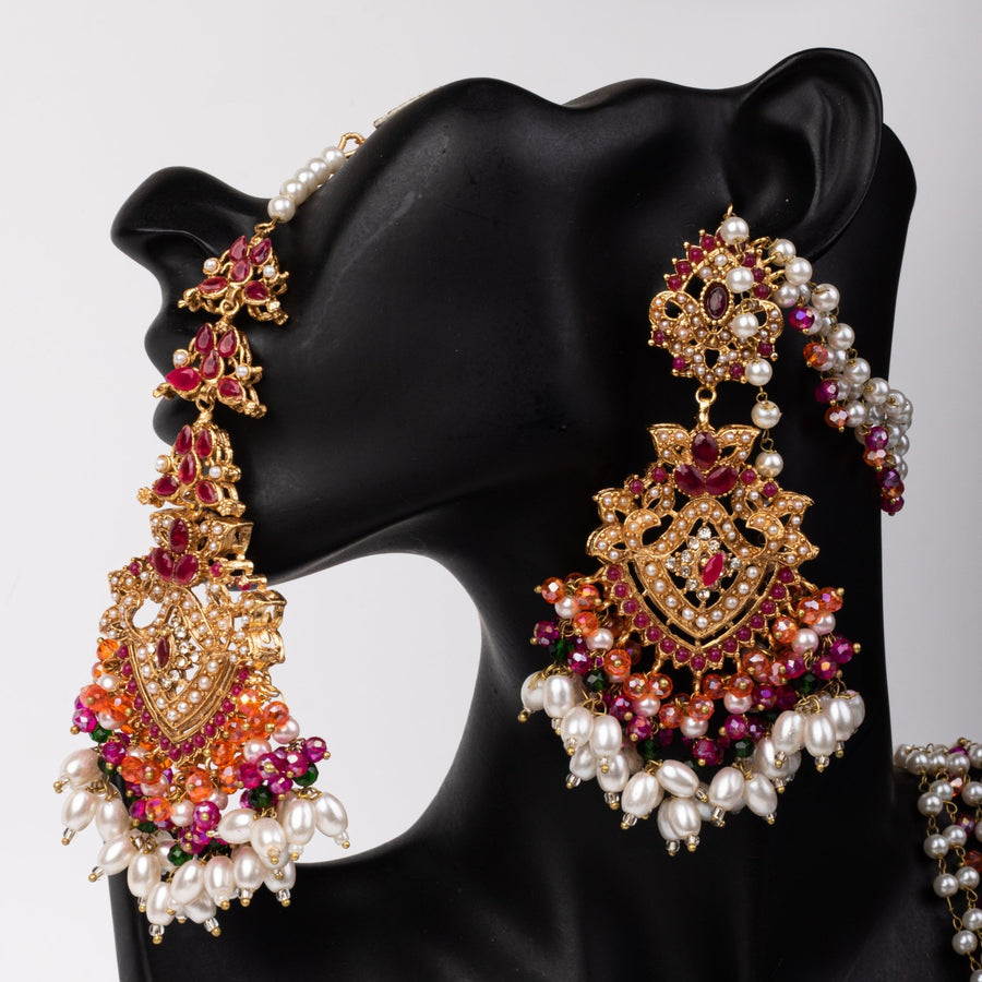 Sahara Earring & Teeka Ruby - Pehnaawaa