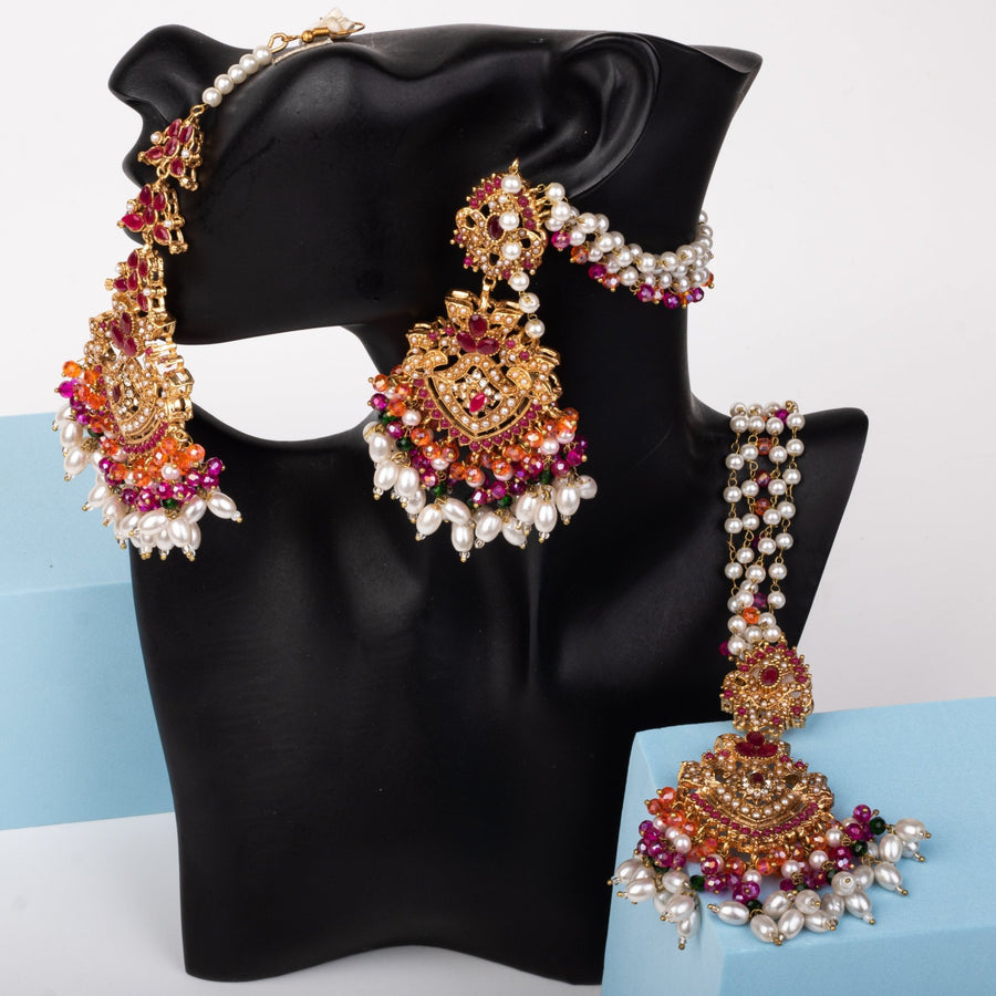 Sahara Earring & Teeka Ruby - Pehnaawaa