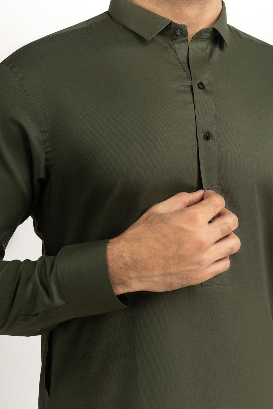 Ivory Cotton 2-Piece Kurta Set | Collared Polo-Style