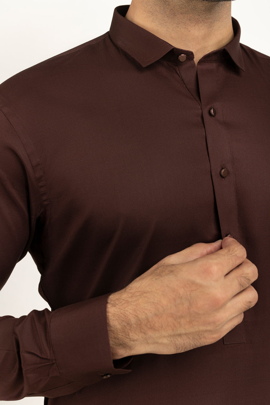 Ivory Cotton 2-Piece Kurta Set | Collared Polo-Style
