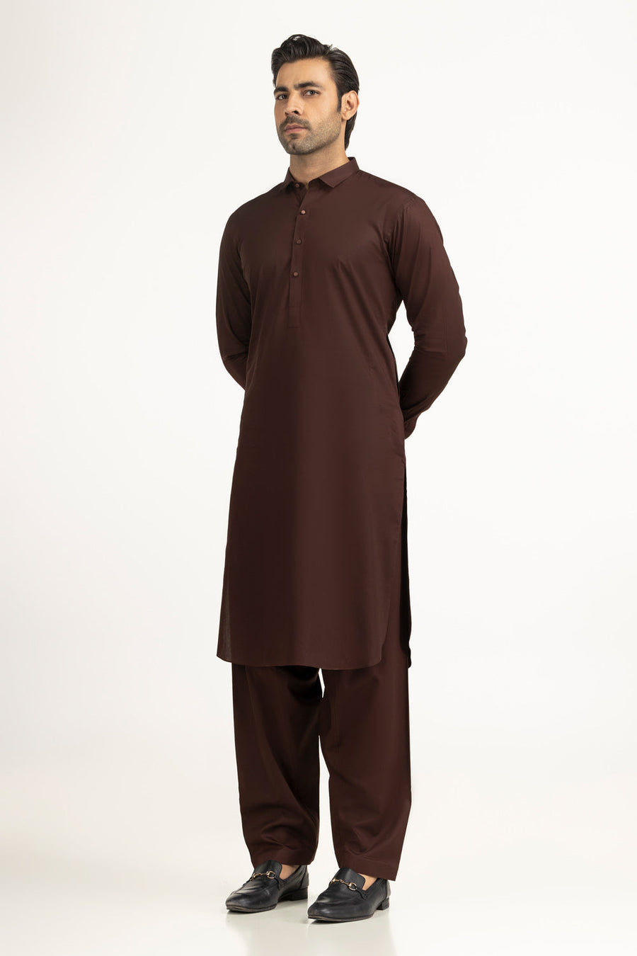 Ivory Cotton 2-Piece Kurta Set | Collared Polo-Style