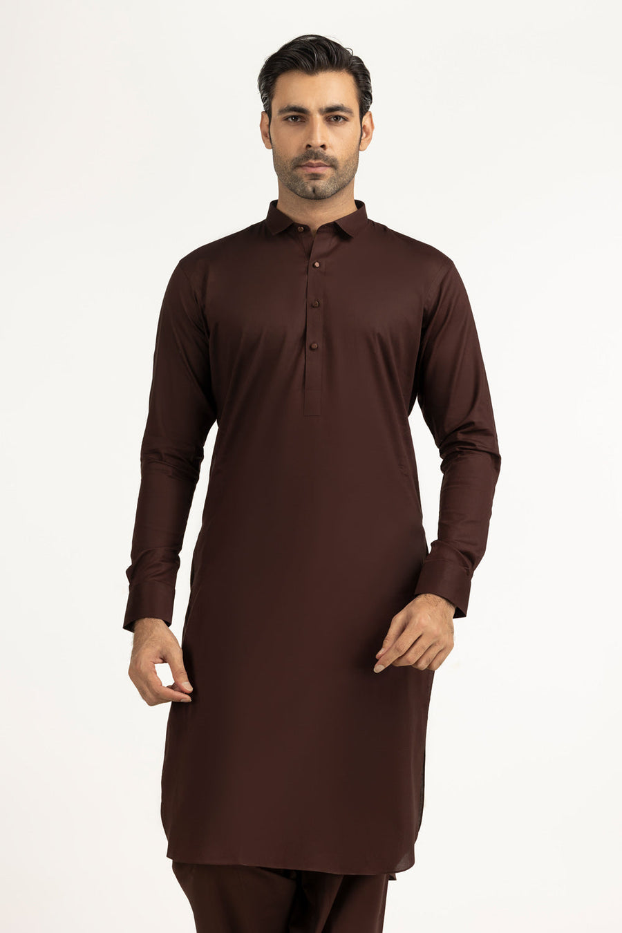 Ivory Cotton 2-Piece Kurta Set | Collared Polo-Style