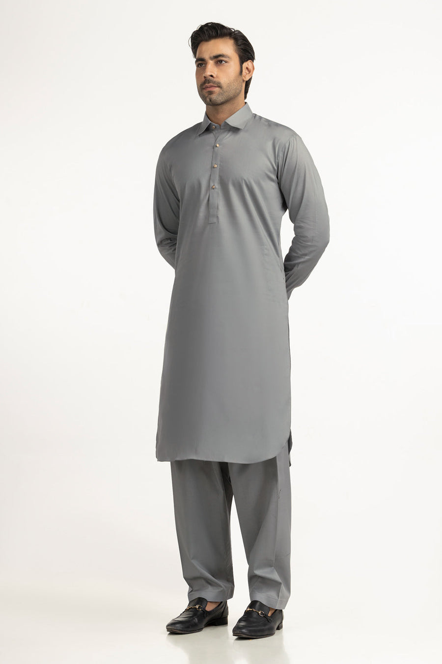 Ivory Cotton 2-Piece Kurta Set | Collared Polo-Style