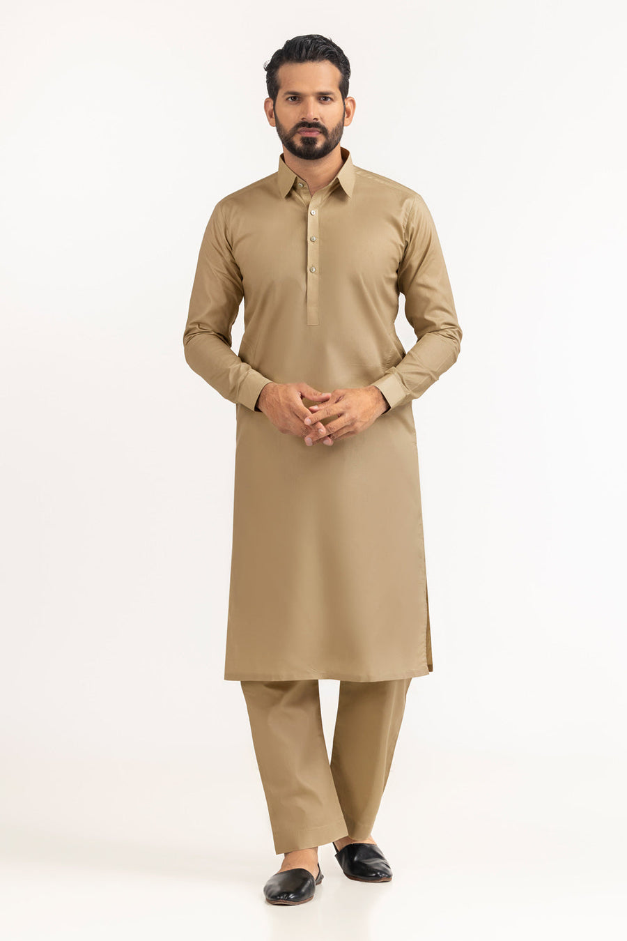 Ivory Cotton 2-Piece Kurta Set | Mandarin Collar