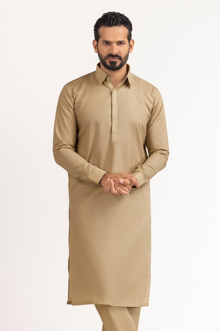 Ivory Cotton 2-Piece Kurta Set | Mandarin Collar