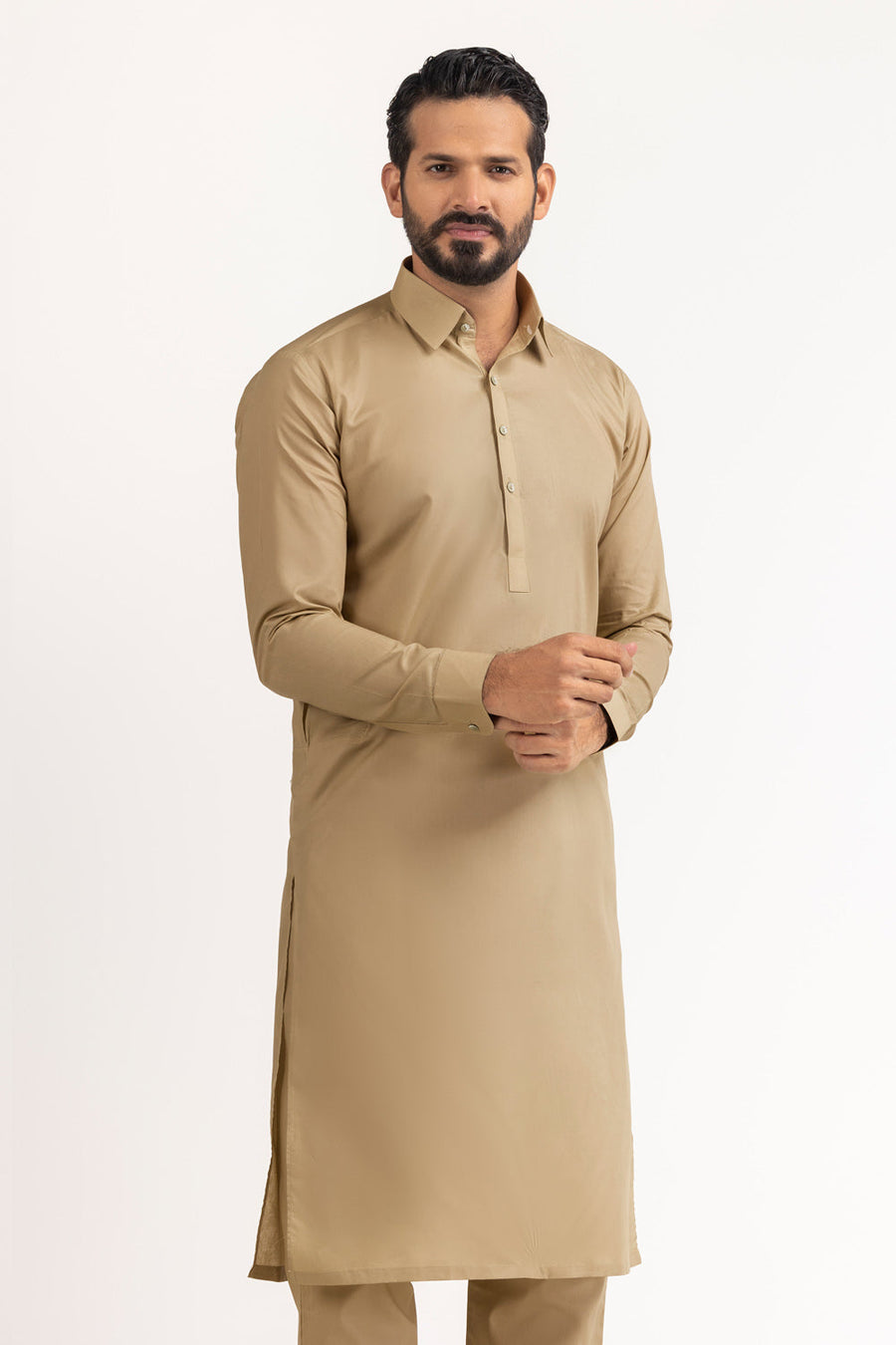 Ivory Cotton 2-Piece Kurta Set | Mandarin Collar