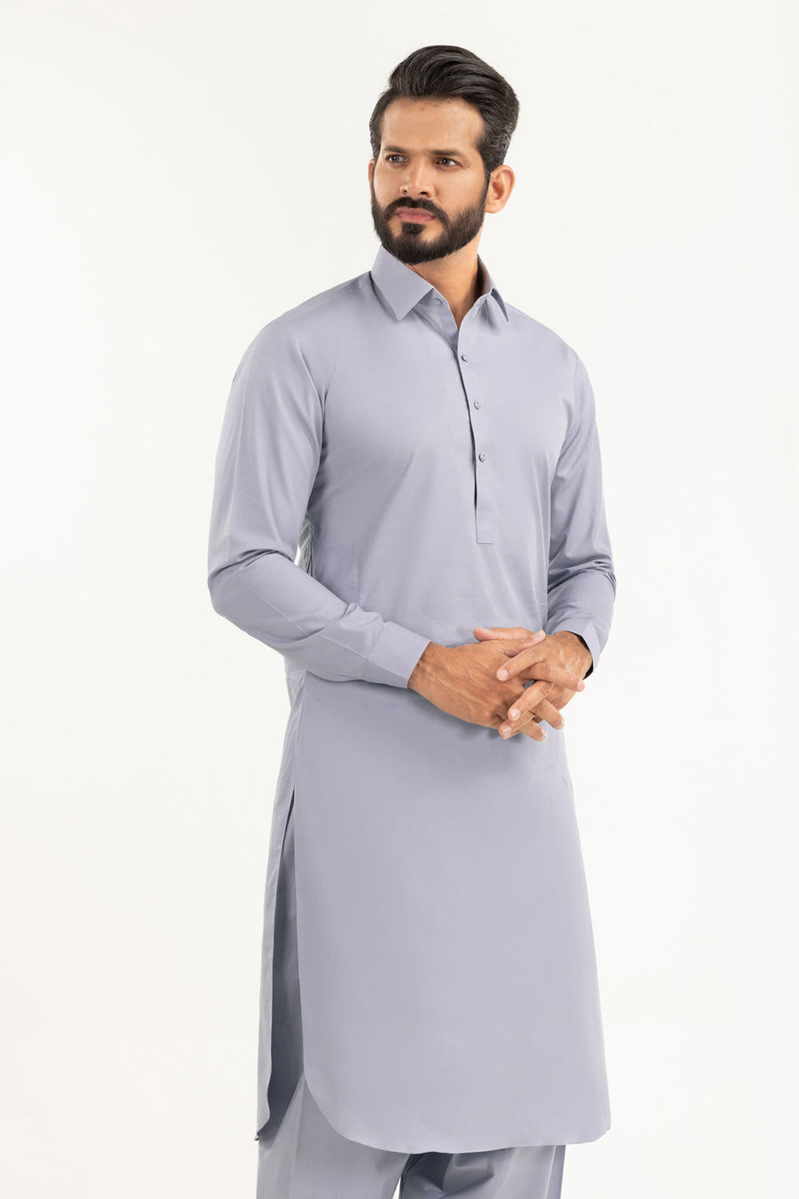 Ivory Cotton 2-Piece Kurta Set | Mandarin Collar