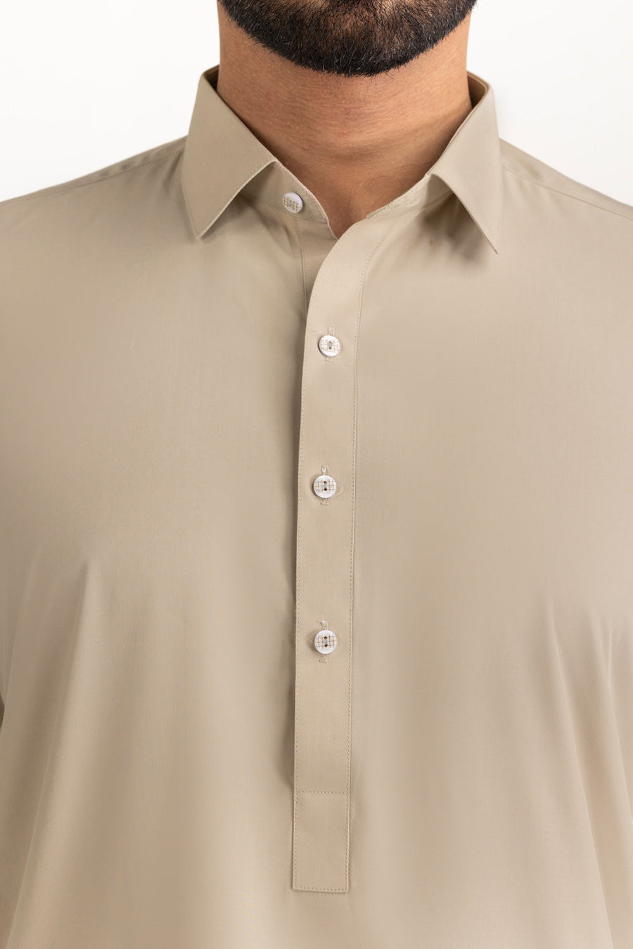 Ivory Cotton 2-Piece Kurta Set | Mandarin Collar
