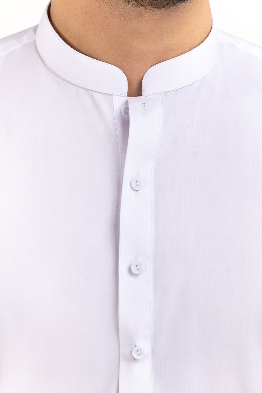 Ivory Cotton 2-Piece Kurta Set | Mandarin Collar