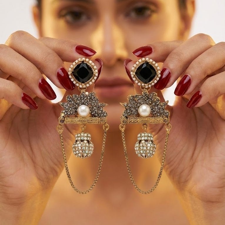Shahi Noor Chain Earrings - Pehnaawaa