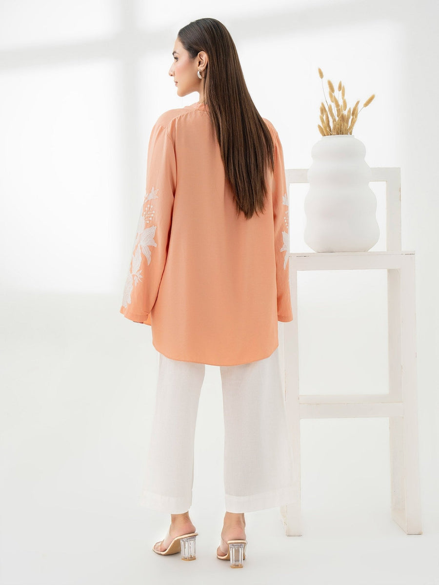 Silk Embroidered Top - Pehnaawaa