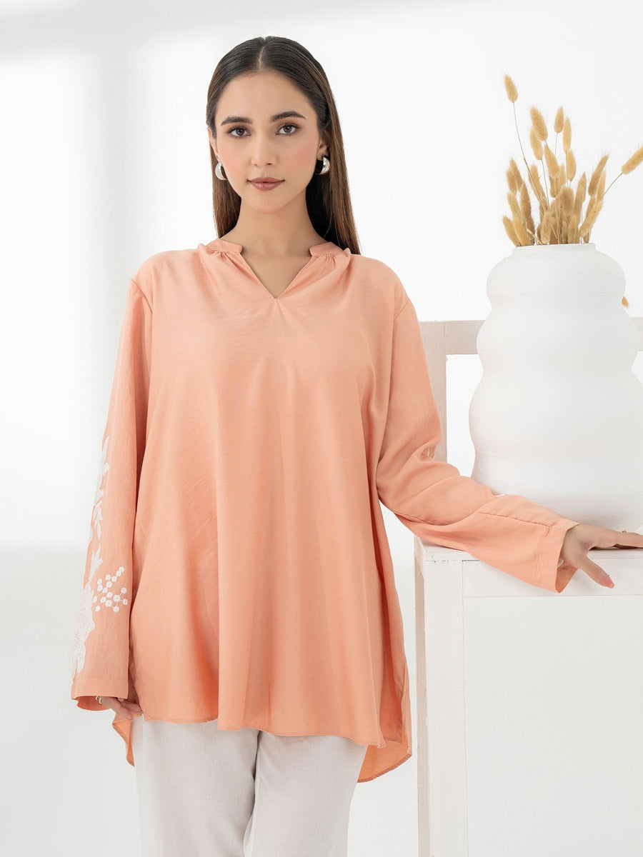 Silk Embroidered Top - Pehnaawaa